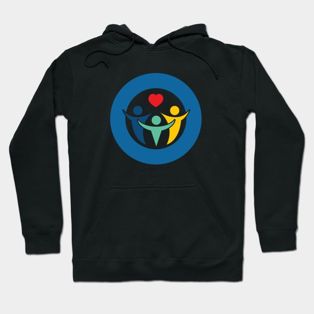 One By One Foundation blue circle logo Hoodie by onebyonefoundation